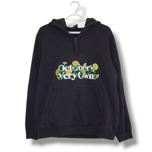 October's Very Own OVO Flower Spell Out Hoodie Sweater Black Size M